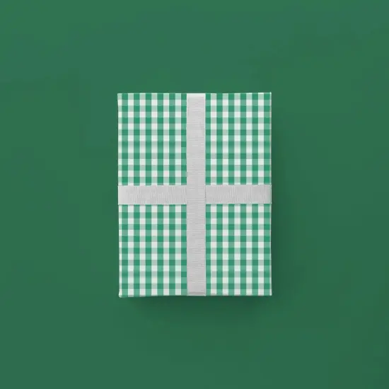 Green Vintage Gingham Gift Wrap {1}