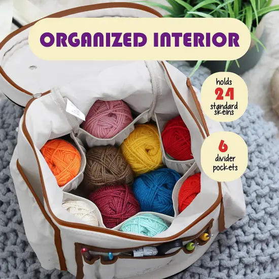 Hearth & Harbor Crochet Bag Organizer Warm Gray {3}