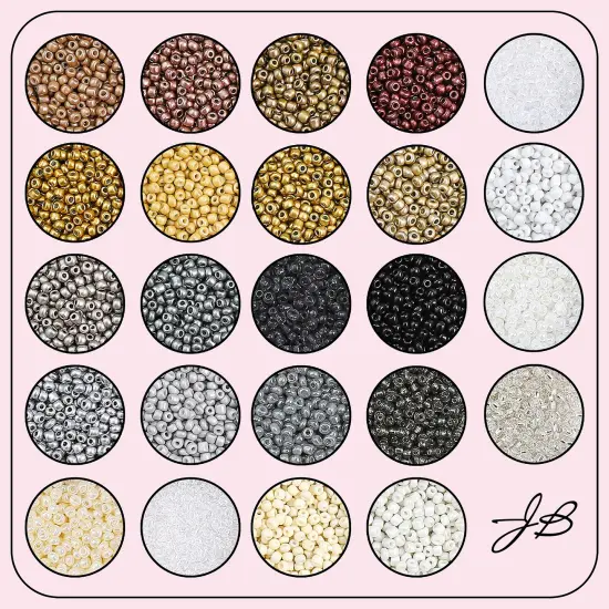 John Bead 12500pcs Assorted 24 Colors Glass Seed Beads 8/0 Jewelry Making Bead Box LightMetallicPalette {2}