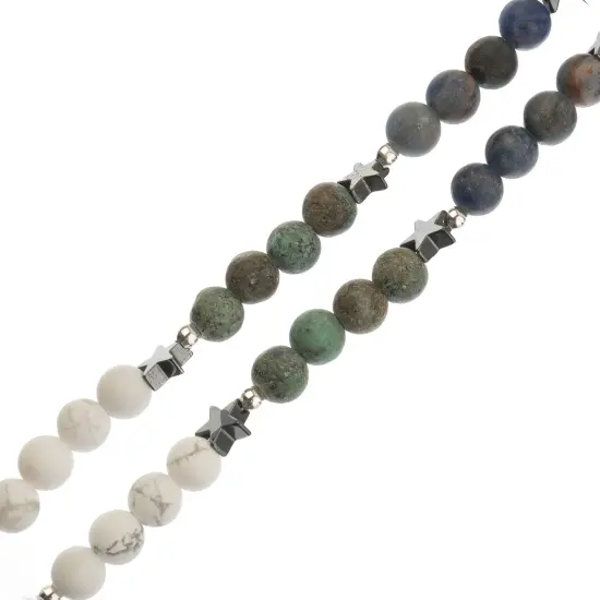 John Bead 6mm Solar System Universe Galaxy 5" Bead Strand Earth {3}