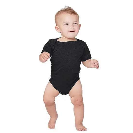 Bella + Canvas&reg; Infant Triblend Short Sleeve One Piece - 134B Solid Blk Trblnd {1}