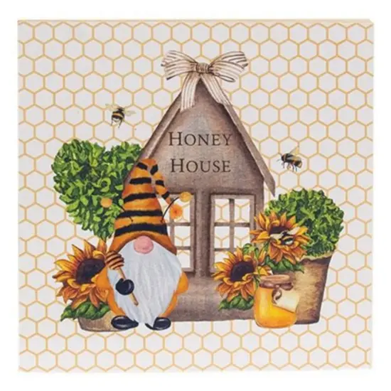 Honey House Bee Gnome Square Block {1}