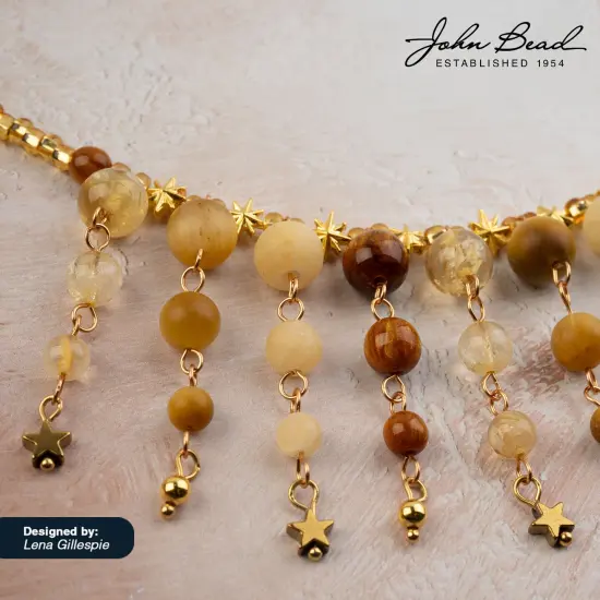 John Bead 6mm Solar System Universe Galaxy 5" Bead Strand Venus {3}