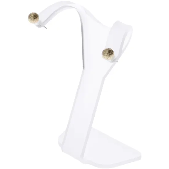 Plymor Frosted Acrylic Divided Pair Hanging Earring Display Stand, 3.125" W x 1.75" D x 4" H {3}