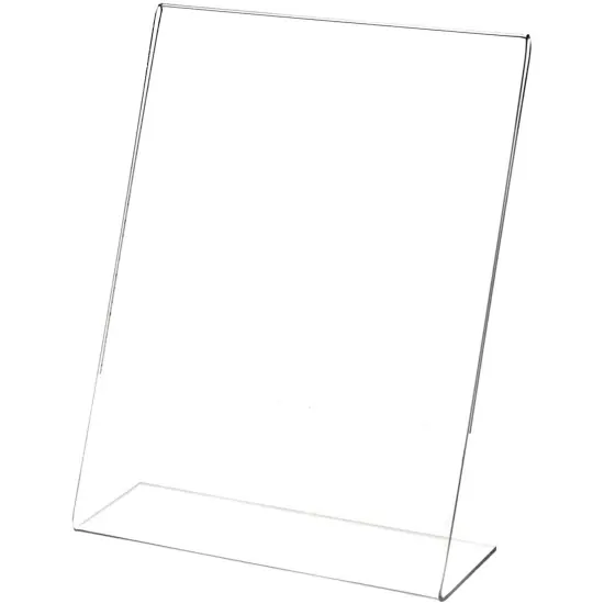 Plymor Clear Acrylic Sign Display / Literature Holder (Angled), 7" W x 9" H {2}