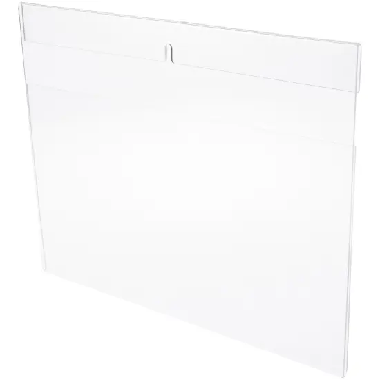 Plymor Clear Acrylic Top-Fold Literature Sign Holder Frame (Wall Mount), 14" W x 11" H {2}