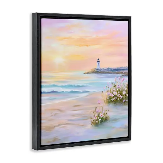 Stupell Industries Warm Sunrise with Distant Lighthouse Floating Frame Design by Arlington Prints {3}