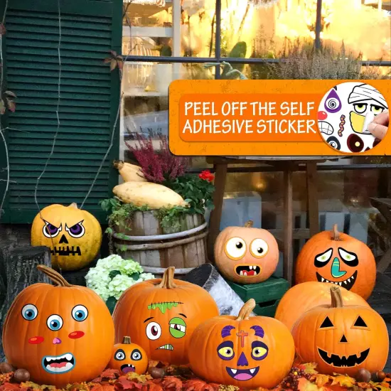 Pumpkin Face Stickers Halloween {4}