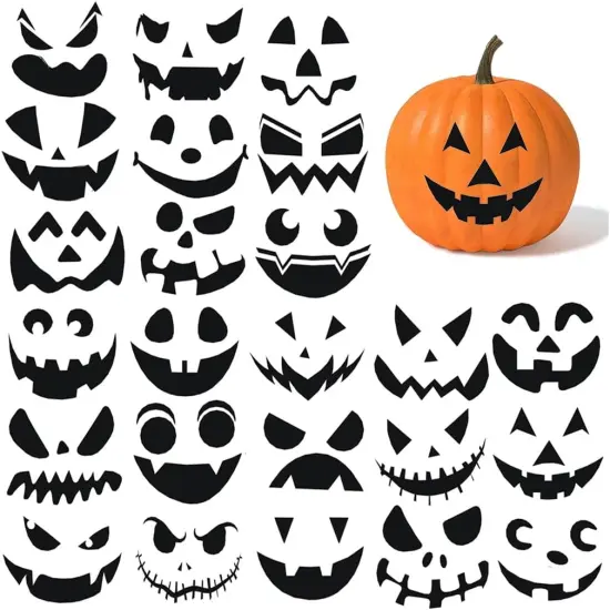 24 Pcs Halloween Pumpkin Decorating Stickers {1}