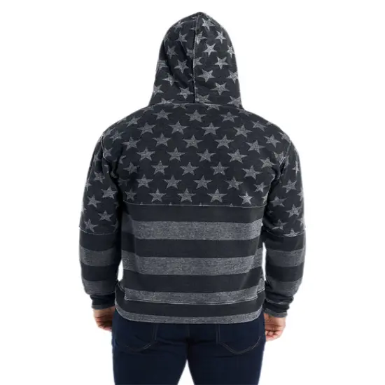 J America&reg; Triblend Pullover Long Sleeve Fleece Hooded Sweatshirt SMOK TRBLN BUFLO {7}