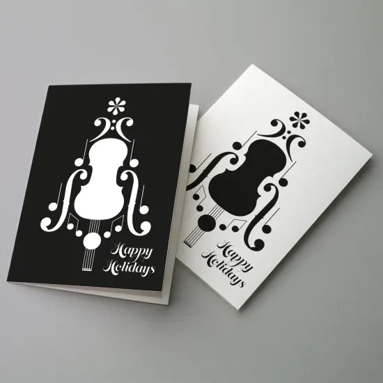 Musician Christmas Greeting Cards Boxed Set of 24 Holiday Notecards Featuring Elegant Cello Design, Perfect for Musicians, Symphony, and Orchestra Fans {6}