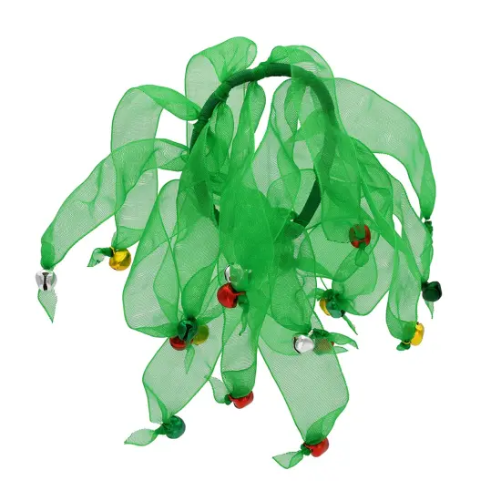 Christmas Green Festive Hair Tie Bands with Bells {3}