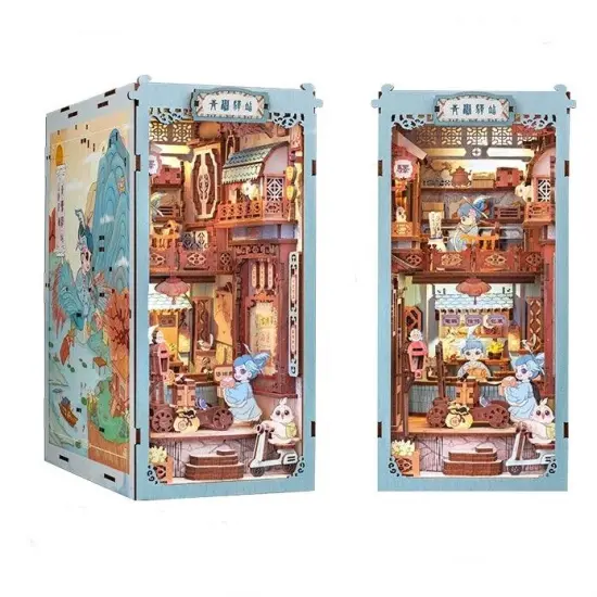 Book Nook Wizardi Miniature - Azure Phoenix Lodge Roombox Kit {1}