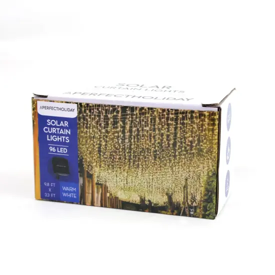 Perfect Holiday 96 LED Curtain Solar Lights {6}