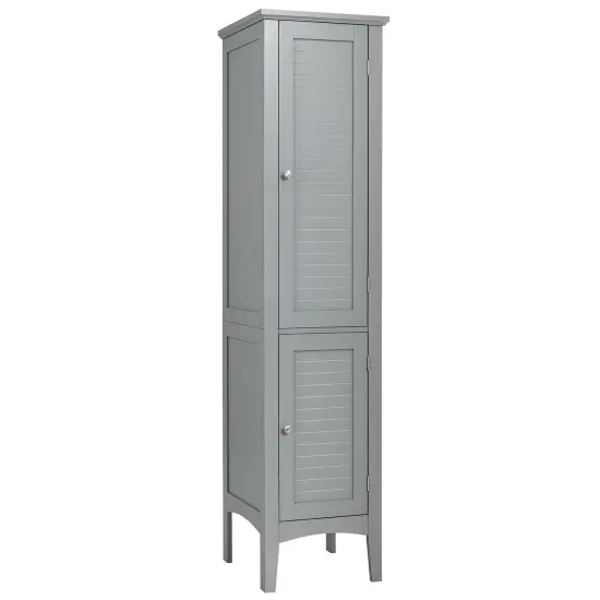 Freestanding Bathroom Storage Cabinet for Kitchen and Living Room White {8}