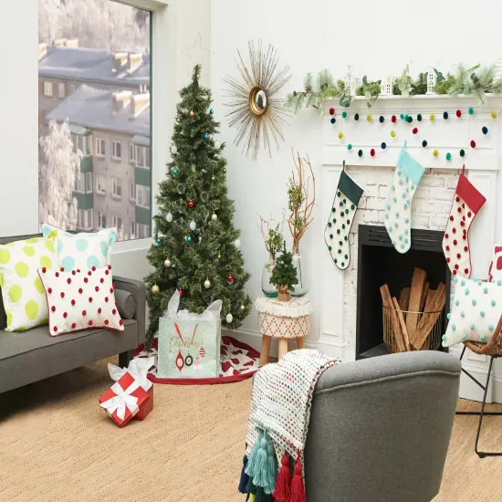 Citron Dot Printed Accent Throw Pillow {6}