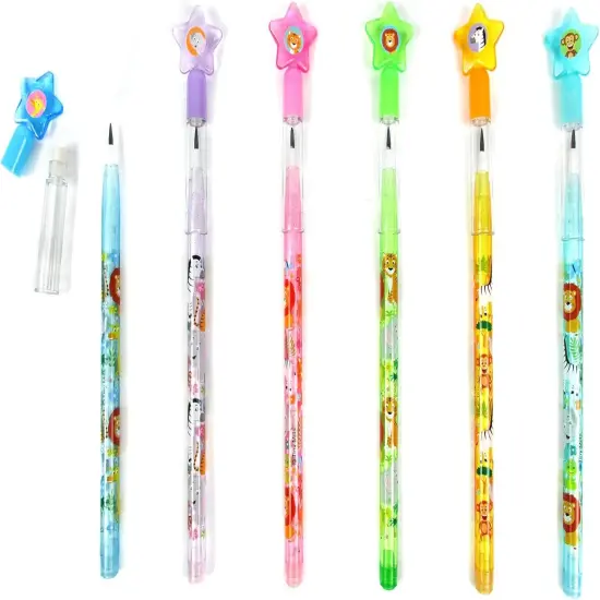 TINYMILLS 24 Pcs Safari Jungle Animals Stackable Push Pencil Assortment with Eraser for Party Favors Goodie Bag Stuffers VBS Classroom Rewards Pinata Fillers Carnival Prize {3}