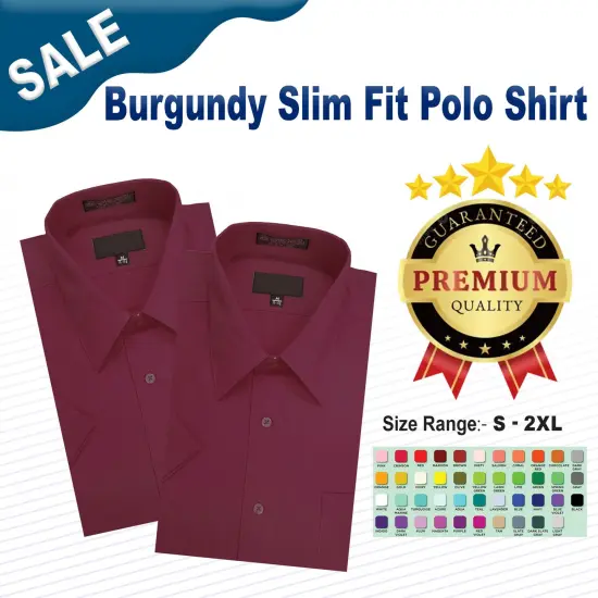 Burgundy Slim Fit Polo Shirt {2}