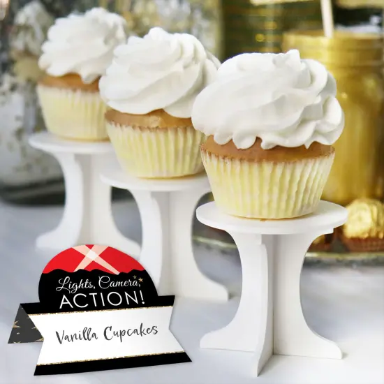 Big Dot of Happiness Red Carpet - Movie Night Party Tent Buffet Card - Table Setting Name Place Cards - Set of 24 {6}