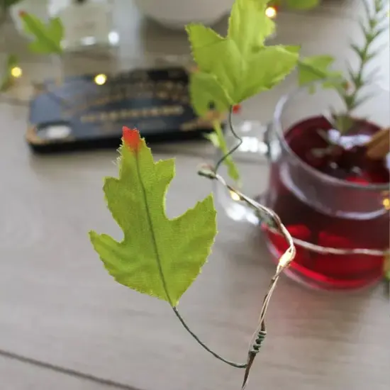 20 LED Maple Leaf Fairy Lights Battery Operated {2}