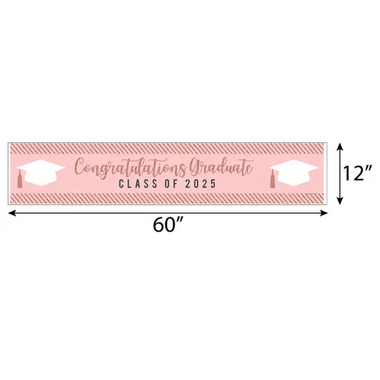 Big Dot of Happiness Rose Gold Grad - 2025 Graduation Party Decorations Party Banner {3}
