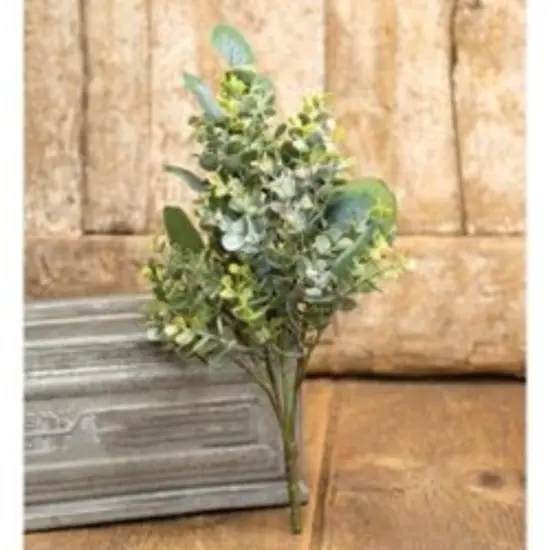 15.5" Mix Green Enclave Eucalyptus Bush with Plastic and Fabric Leaves {2}