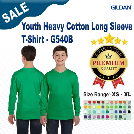 Gildan&reg; Youth Heavy Cotton Long-Sleeve T-Shirt PURPLE {2}