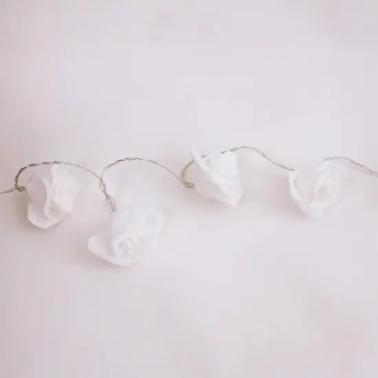20 LED 5MM Lights with PE rose flowers Warm White {5}