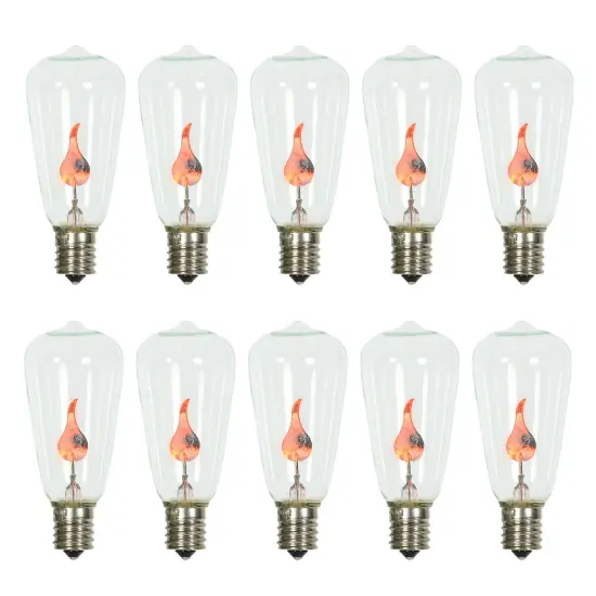 10PK - Vickerman ST40 Clear Flicker Flame E17 Bulb {1}