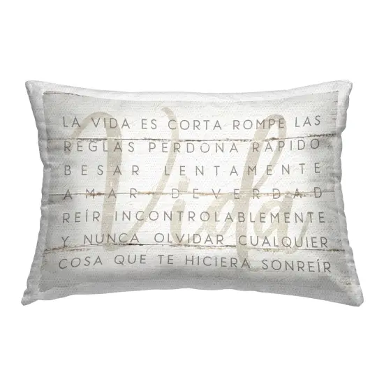 Stupell Industries La Vida es Corta Outdoor Printed Pillow {1}