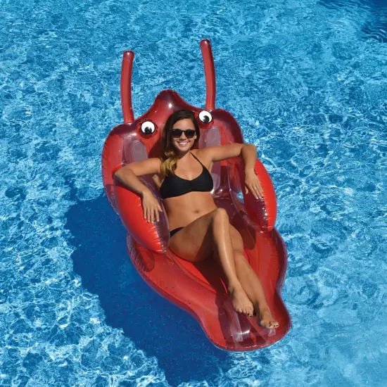 Swim Central 58" Inflatable Red Lobster Swimming Pool Floating Lounge Raft {3}