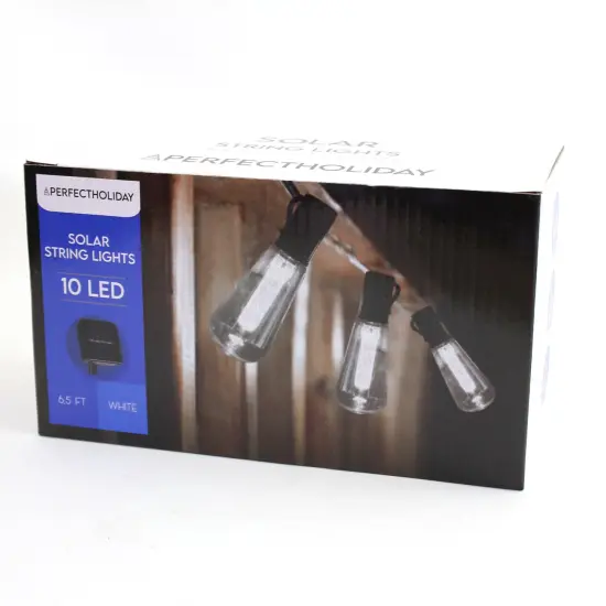 Perfect Holiday 10 LED Solar String Light White {6}