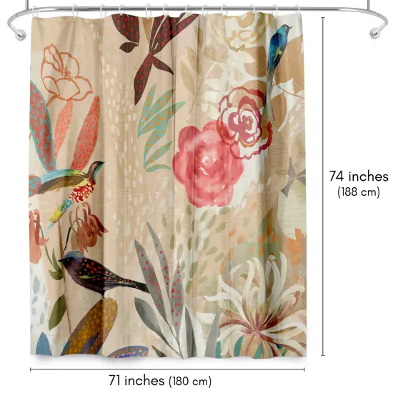Americanflat 71" x 74" Shower Curtain, Where The Passion Flower Grows Ii by PI Creative Art {2}