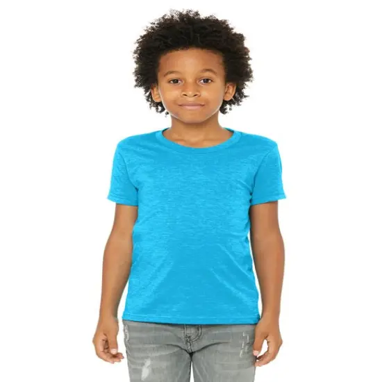 Bella + Canvas&reg; Youth CVC Jersey Crewneck Short Sleeve T-Shirt NEON BLUE {1}
