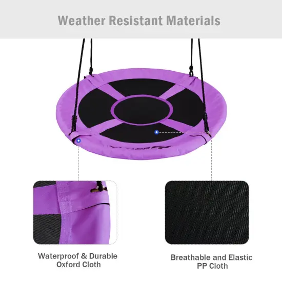 40 Inch Flying Saucer Tree Swing Indoor Outdoor Play Set Purple {6}