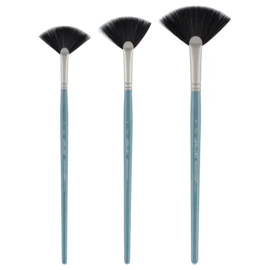 Mimik Professional Watercolor Brushes - Fan Set of 3 - Synthetic Squirrel Hair - Natural Bristle Artist Brushes for Watercolors, Gouache & Acrylics - Imitates Natural Squirrel and Sable Hair {2}