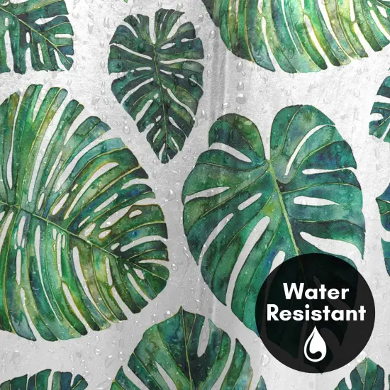 Americanflat 71" x 74" Shower Curtain, Tropical Leaves by Elena O'Neill {3}