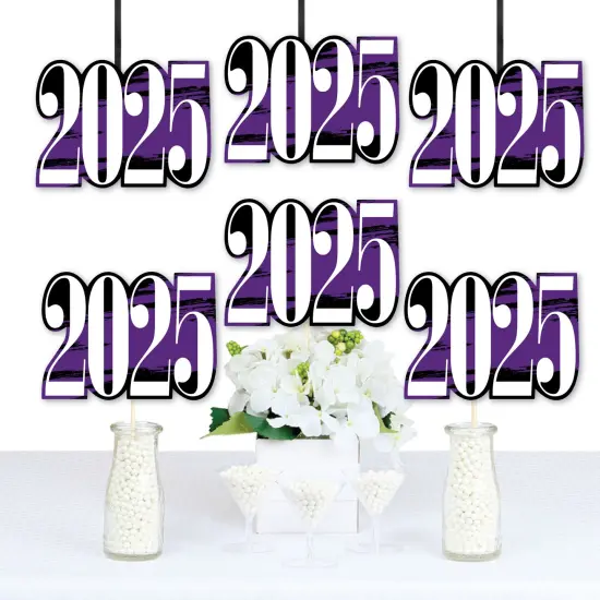 Big Dot of Happiness 2025 Purple Graduation Decorations - DIY Party Essentials - Set of 20 {1}