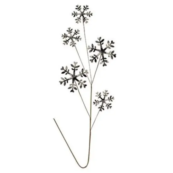 Black & White Plaid Snowflake Spray 27" {1}