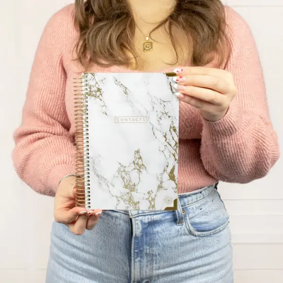 bloom daily planners Contact Book, Marble Gold Stamp {2}