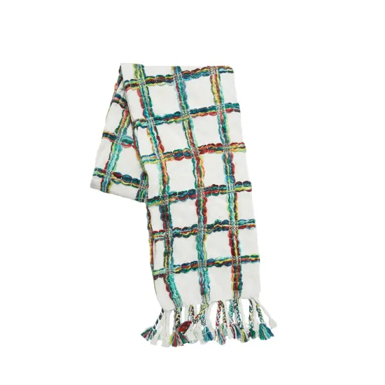 50" x 60" Mimi Winter Cotton Woven Throw Blanket with Fringe, All Seasons Decor {1}