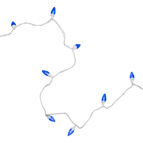 Northlight LED C7 Christmas Lights - Blue - 16' White Wire - 25ct {7}