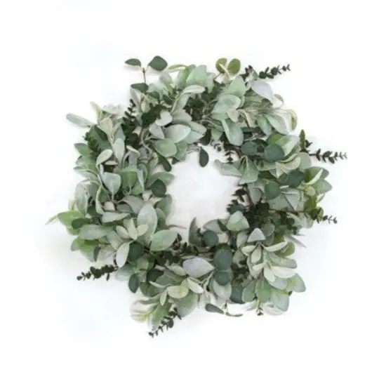 Velvet Lamb's Ear & Eucalyptus Wreath 20" {1}