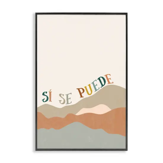 Stupell Industries Sí Se Puede Montañas Framed Giclee Art Black Framed {7}