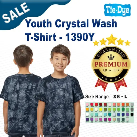 Tie-Dye&reg; Youth Crystal Wash T-Shirt CRYSTAL NV/ CLMB {2}