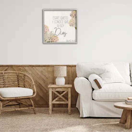 Stupell Industries Estate Quieto Salmo 46:10 Framed Giclee Art Gray Framed {2}