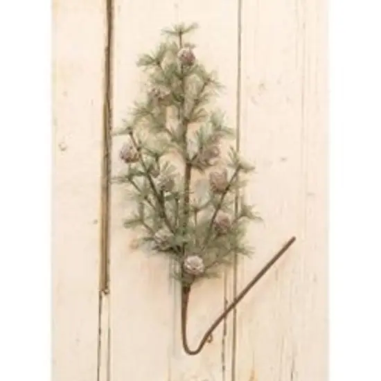 Vintage Glitter Birchcone Pine Spray 28" {2}