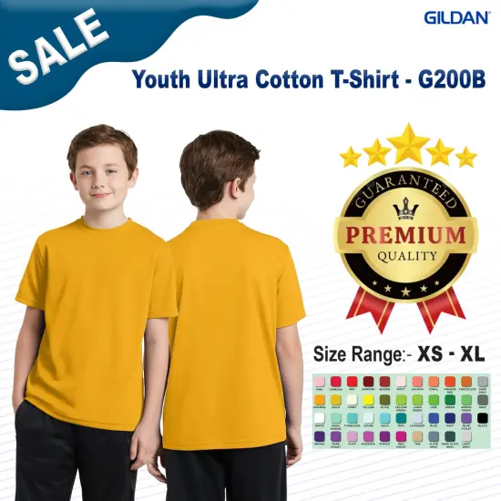 Gildan&reg; Youth Ultra Cotton Short Sleeve Crew Neck T-Shirt FOREST GREEN {2}