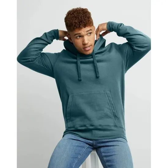 J America&reg; Pigment Dyed Fleece Hooded Sweatshirt PARADISE PINK {6}