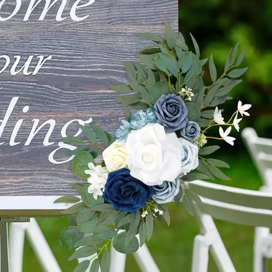 Pack of 2 - Wedding Arch Flowers,Artificial Dusty Blue Flowers Faux Flower Swag {4}